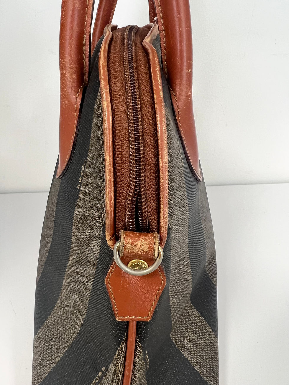 Thumbnail: Fendi Pequin Vintage Handbag