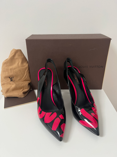 Louis Vuitton Pink Graffiti Stephen Sprouse Patent Leather Heels
