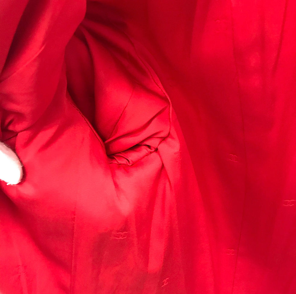 Thumbnail: Chanel Red and White Wool Skirt Suit Size 40
