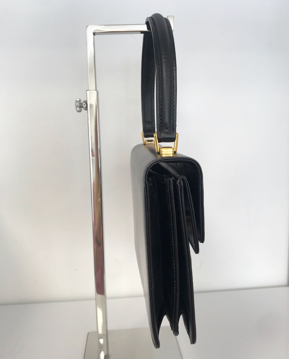 Thumbnail: Gucci Black Leather Vintage Handbag
