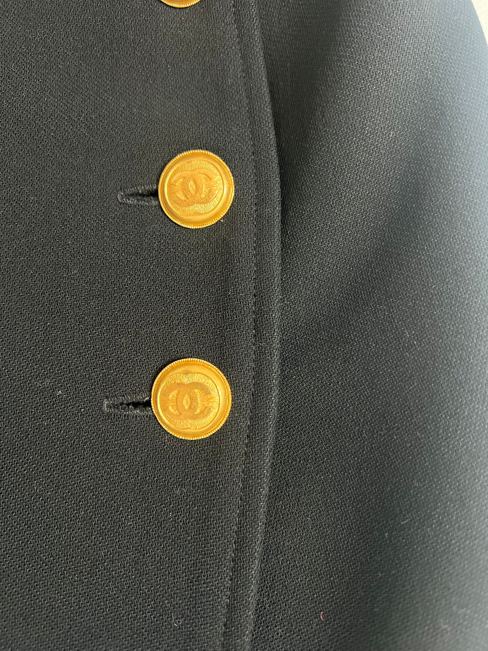 Thumbnail: Chanel Black Wool Midi Length Vintage Skirt in Size 36