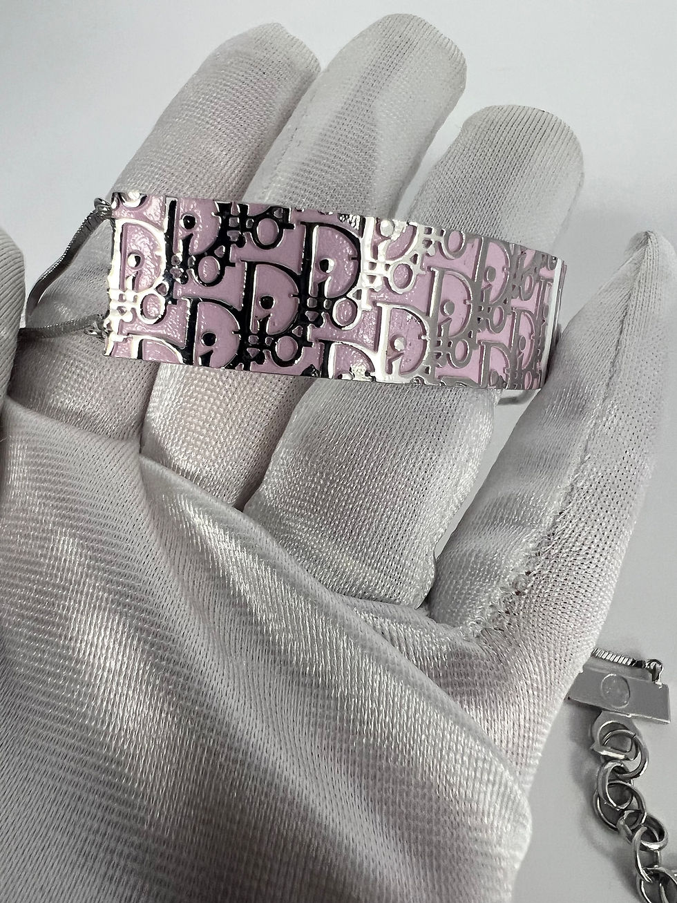 Thumbnail: Christian Dior Pink Number 2 Oblique Enamel Set Necklace