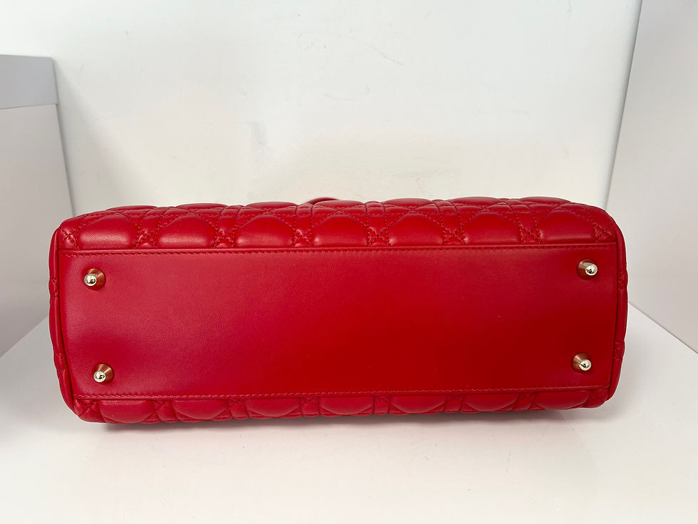 Thumbnail: Christian Dior Red Cannage Leather Soft Shopping Tote