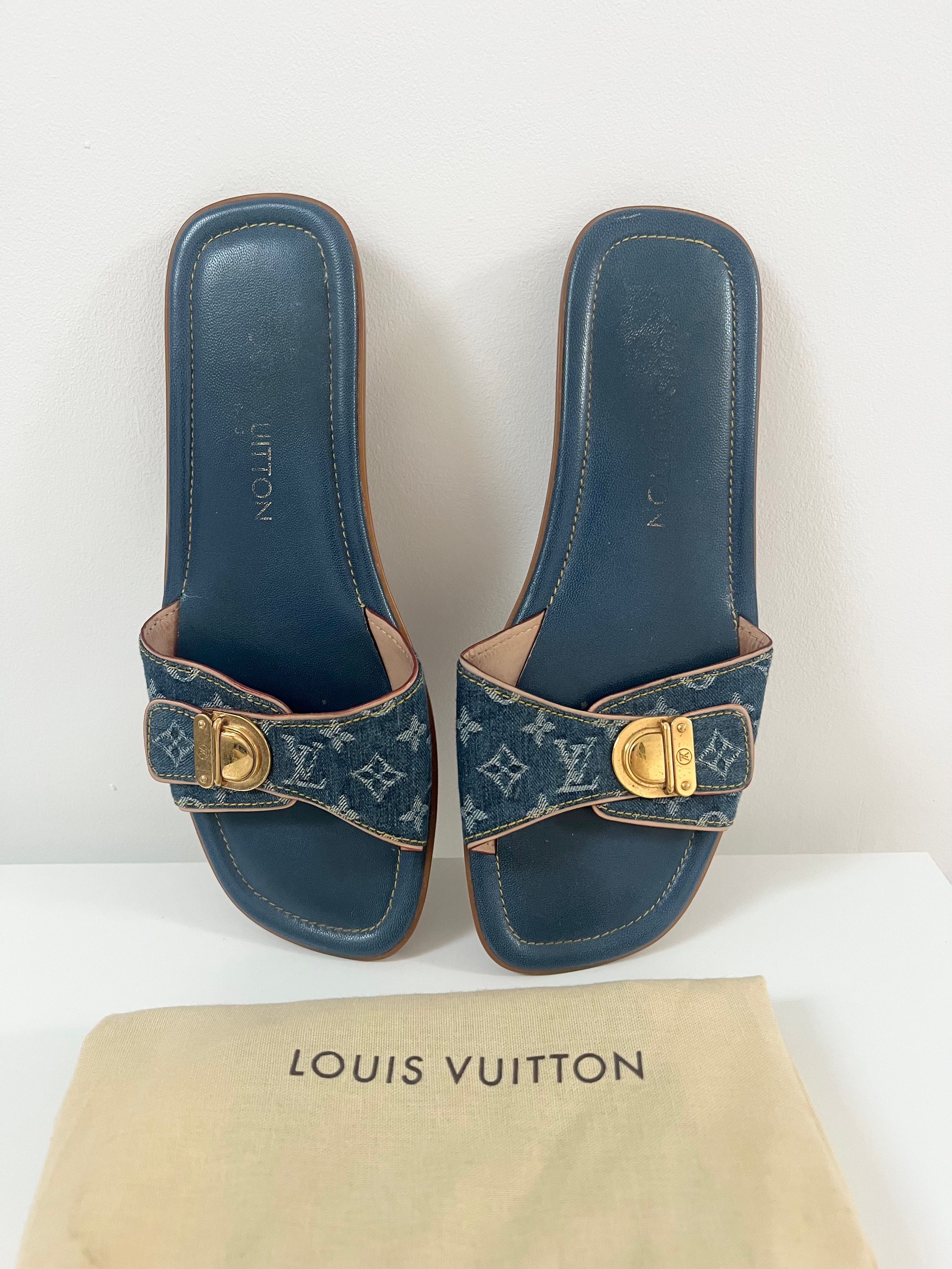 Louis Vuitton Monogram Denim Sandals Size 37