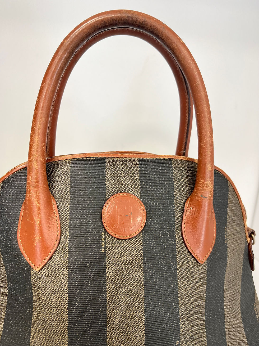Thumbnail: Fendi Pequin Vintage Handbag