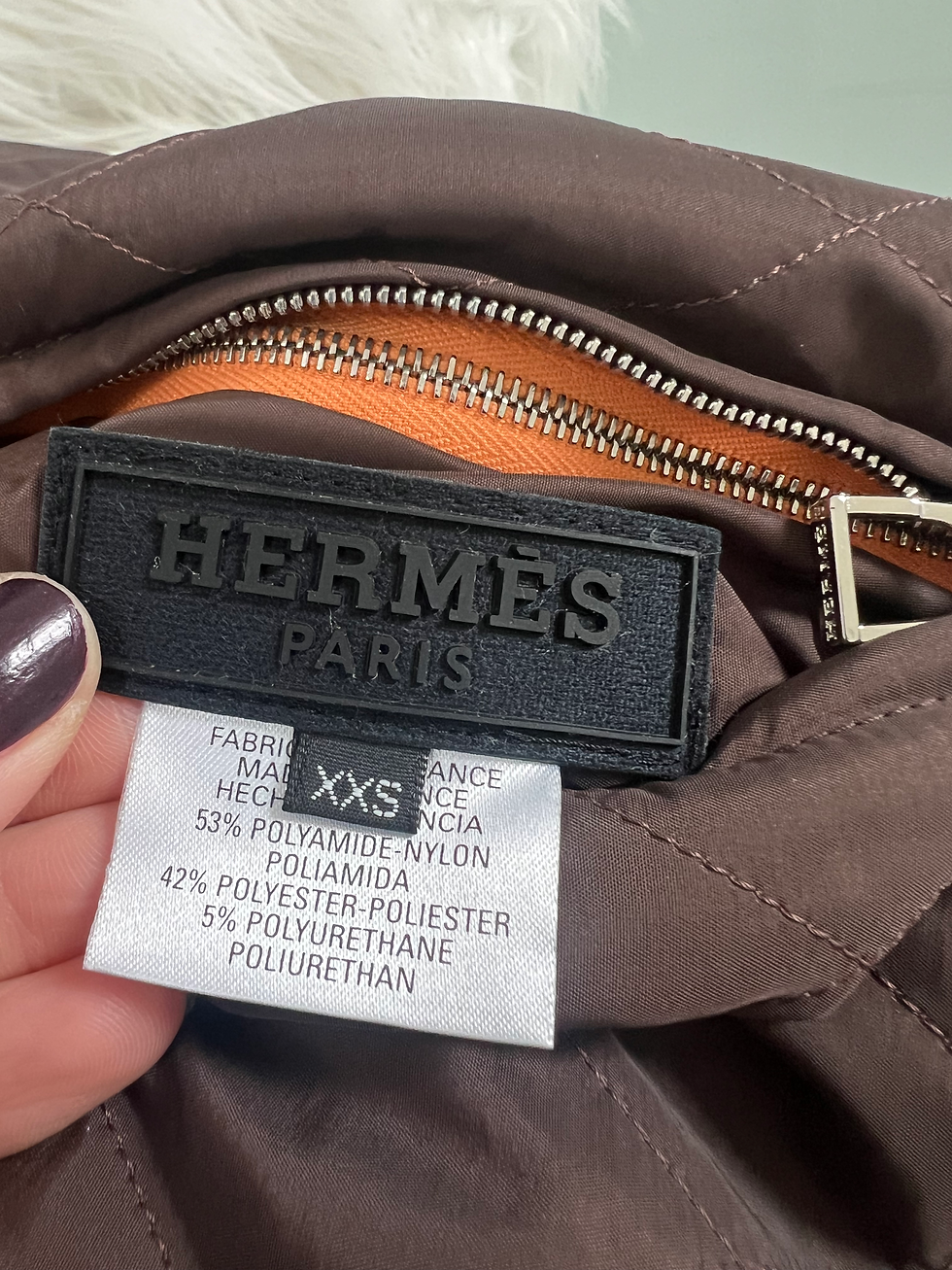 Thumbnail: Hermes Reversible Quilted Zip Up Jacket in Orange and Brown Size XXS