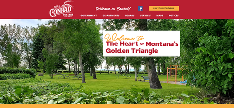 City of Conrad homepage screenshot