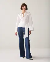 summum wrap blouse crispy poplin wit 2s3517-12119