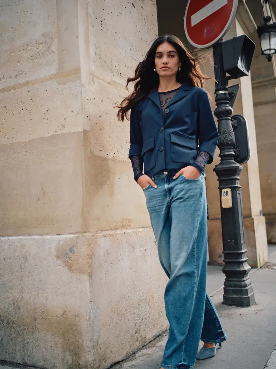 blauwe jeans, wide leg, Mos Mosh,