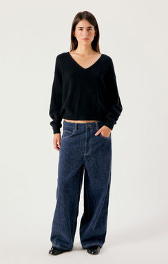 american vintage damsville v-hals DAM18JH26 noir zwart
