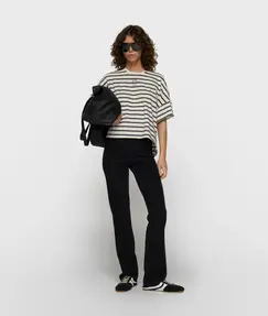 10days wide tee stripes ecru/steel blue 20-759-6203