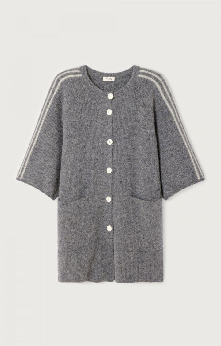 american vintage vita damesvest acier chine 3/4 mouw grijs