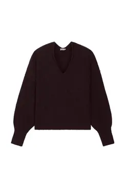 No Man'sland baby alpaca v-hals trui dark grape 66.147 6649