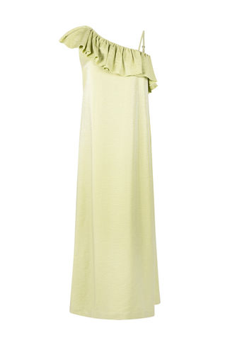 jansen Amsterdam Niek jurk avocado WS500 lang ruffle