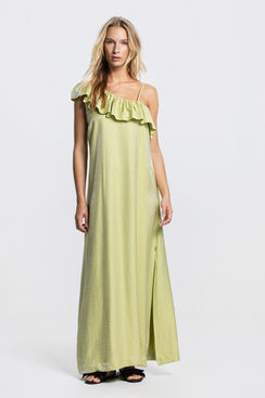 jansen Amsterdam Niek jurk avocado WS500 lang ruffle