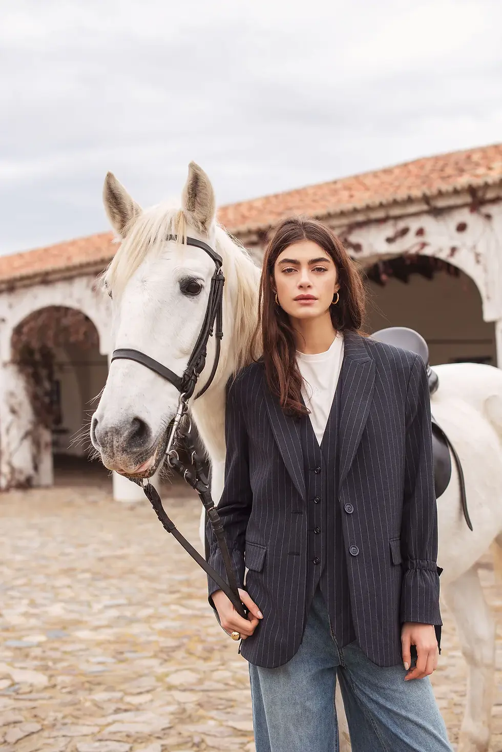 summum blazer boyfriend pinstripe 1s1263-12258