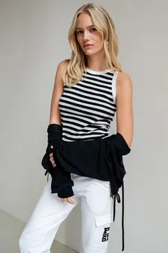 singlet stripe tanktop blauw wit penn&ink
