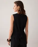 gilet, striksluiting, zwart, summum,