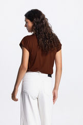 Jansen Amsterdam Teddy Shirt V191 cap sleeve brown