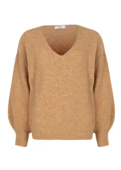 simple knit trui caramel mel vhals