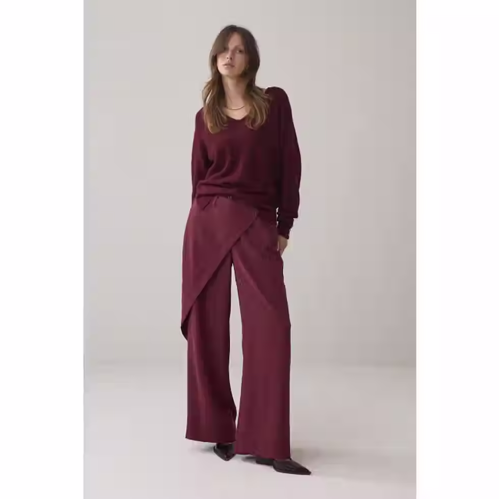 summum trousers wrap fluid dark burgundy 4s2893-11851