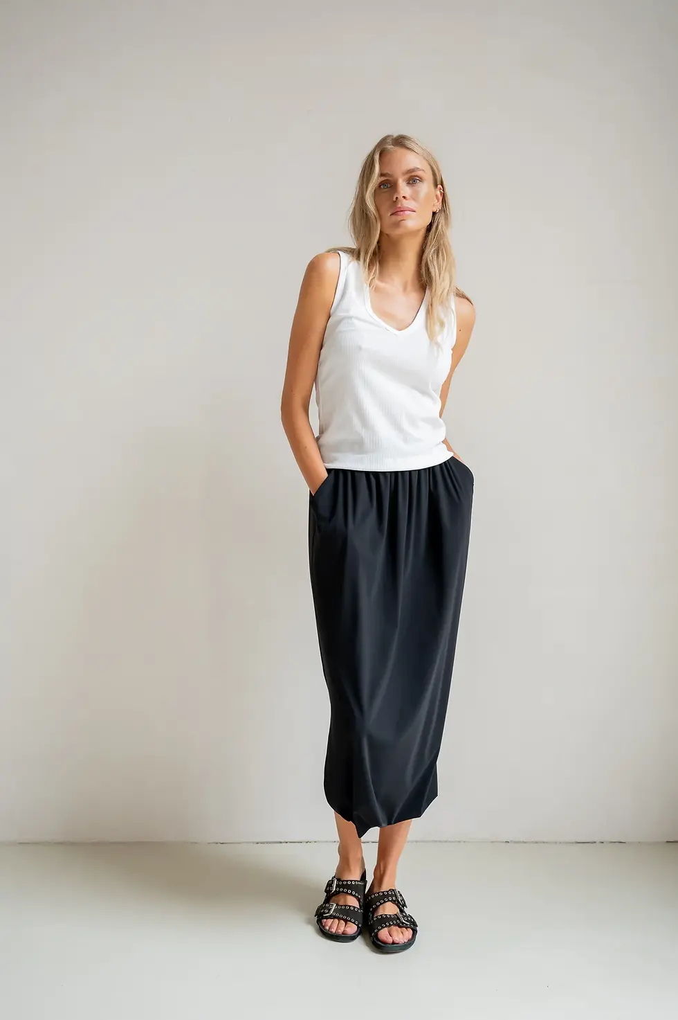 Penn&Ink N.Y Singlet White V-neck S26F1818