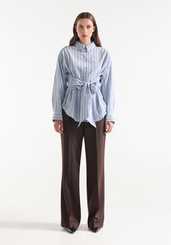 jansen Amsterdam Livia blouse mcs 715 stripe belt in waist