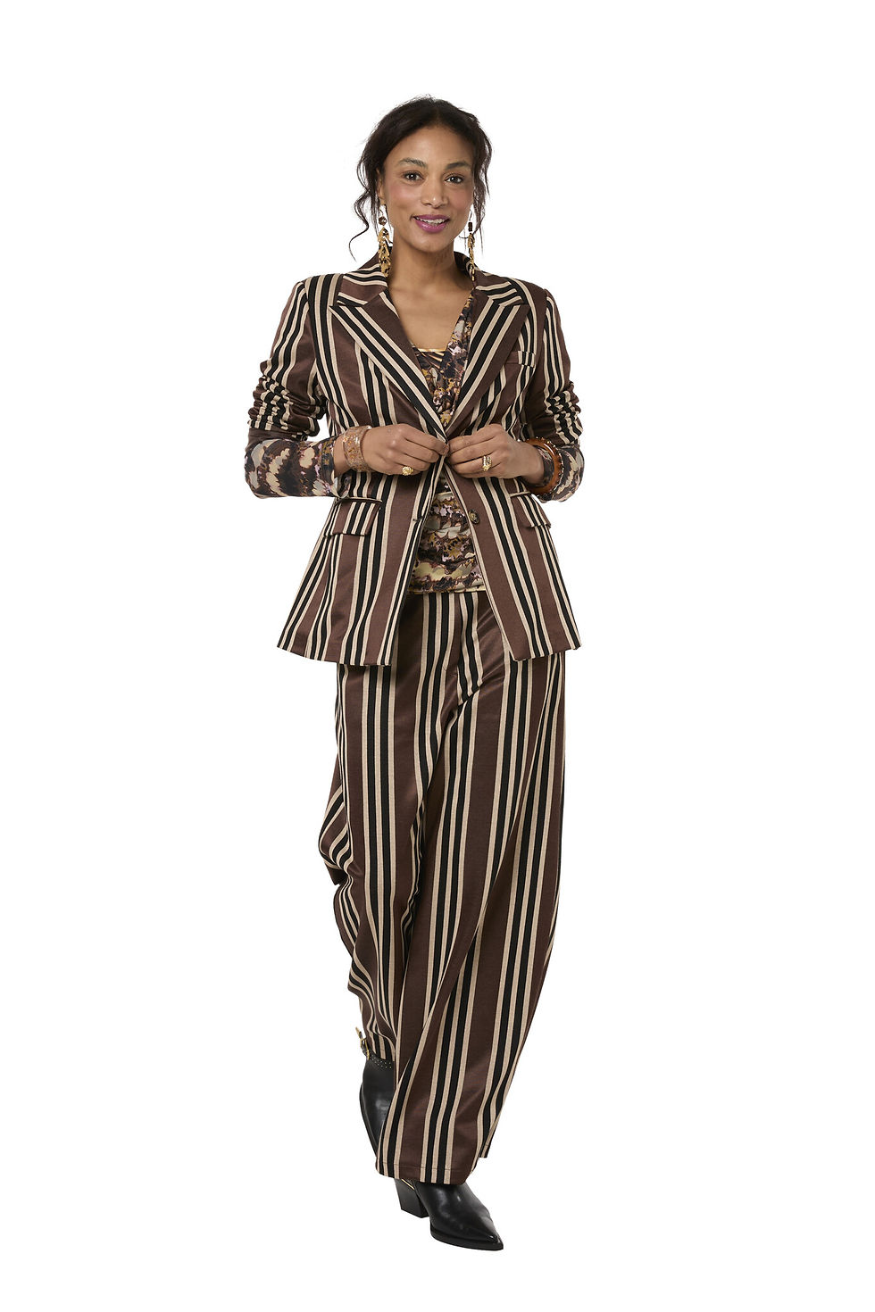 Tessa Koops jael cadini brown blazer 50057