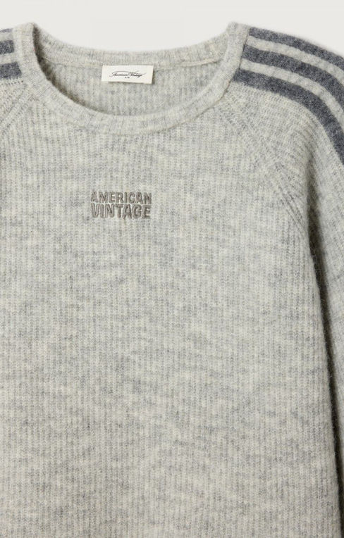 american vintage vito18ne26 grijs 3/4 mouw vitow