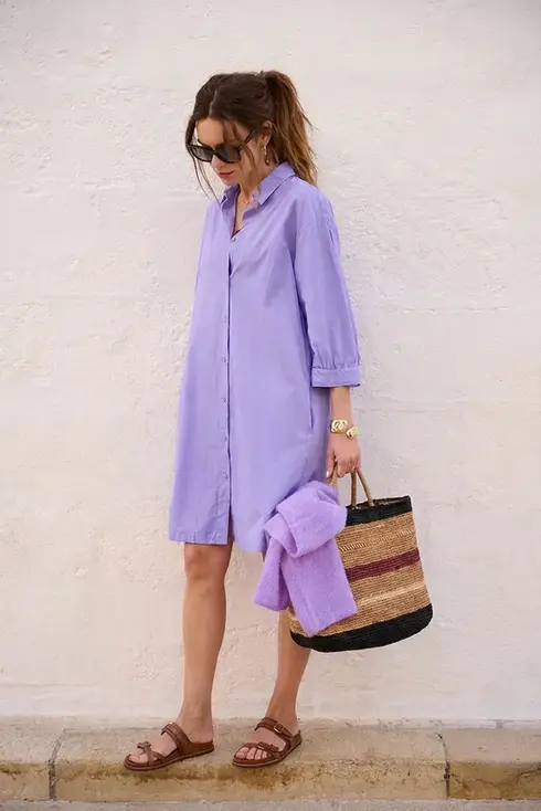 No Man'sland Katoenen Jurk Pervinca Paars 65.688.6542