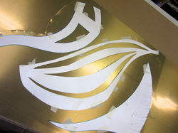 I Adhere paper pattern to copper