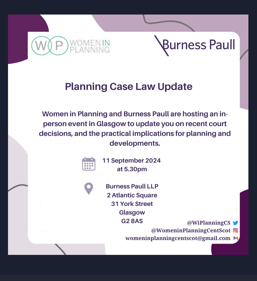 WiP Central Scotland Planning Case Law Update Women in Planning UK