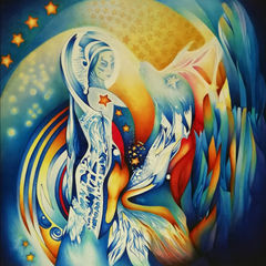 A  beautiful imaginative paiting about the stars