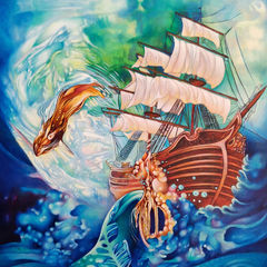 A beautiful maritime oil painting about the Cape of Good Hope