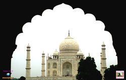 View of Taj through main entrance