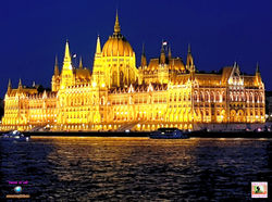 Illuminated Hungarian Parliament Building