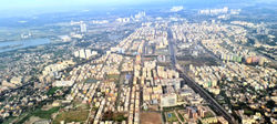 Bird's eye view of Kolkata (New Town area)