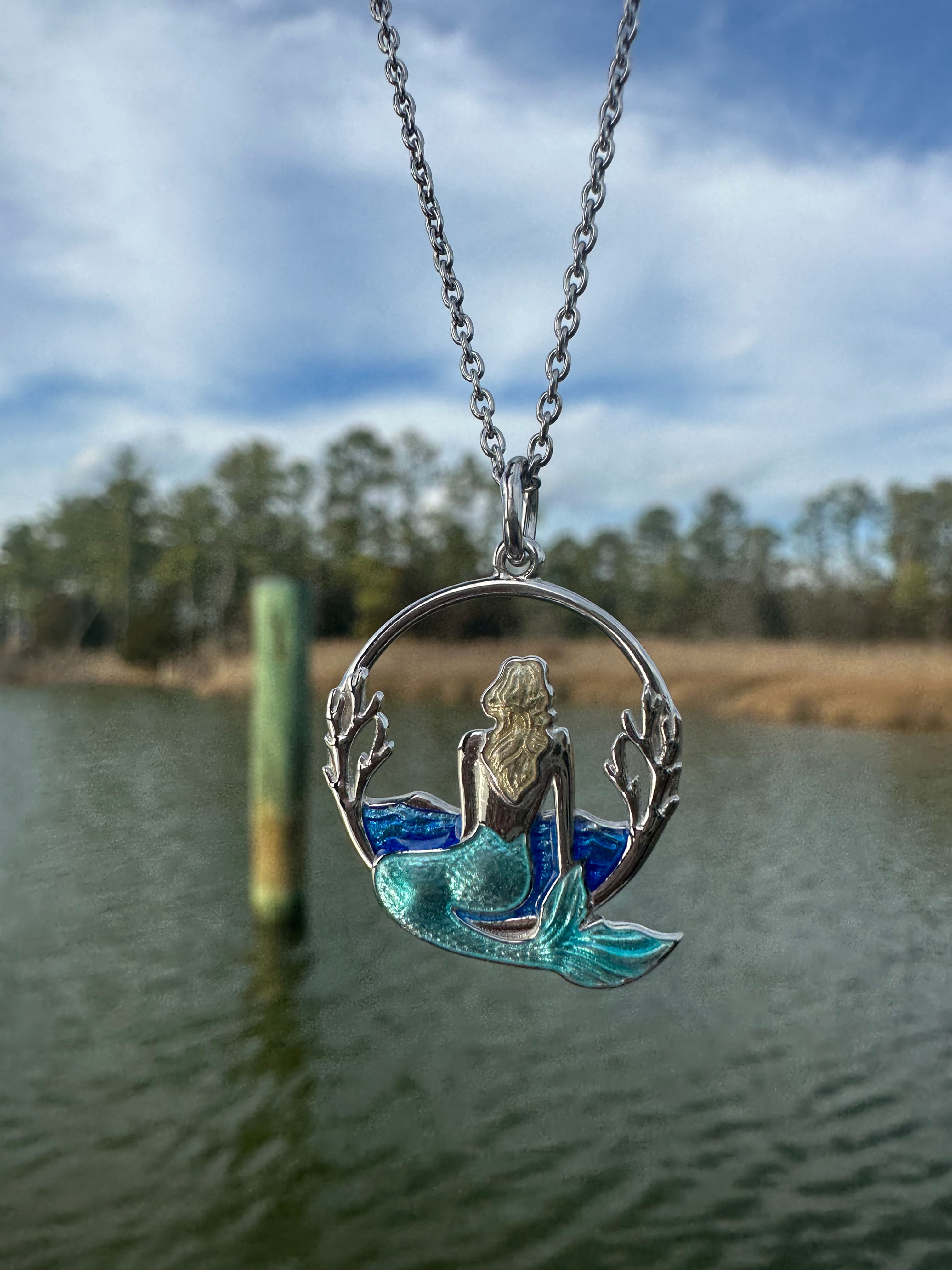Enameled Mermaid Necklace