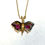 Thumbnail: 14k Watermelon Tourmaline Butterfly Necklace