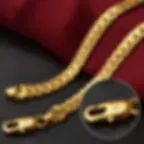 Miniatura: 18K Gold/Silver Color 6mm Full Sideways Necklace 8/18/20/24 Inch Chain for Woman