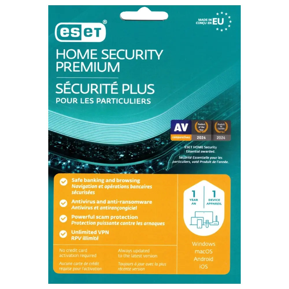 Eset Sécurité plus - 1 an - 1 appareil