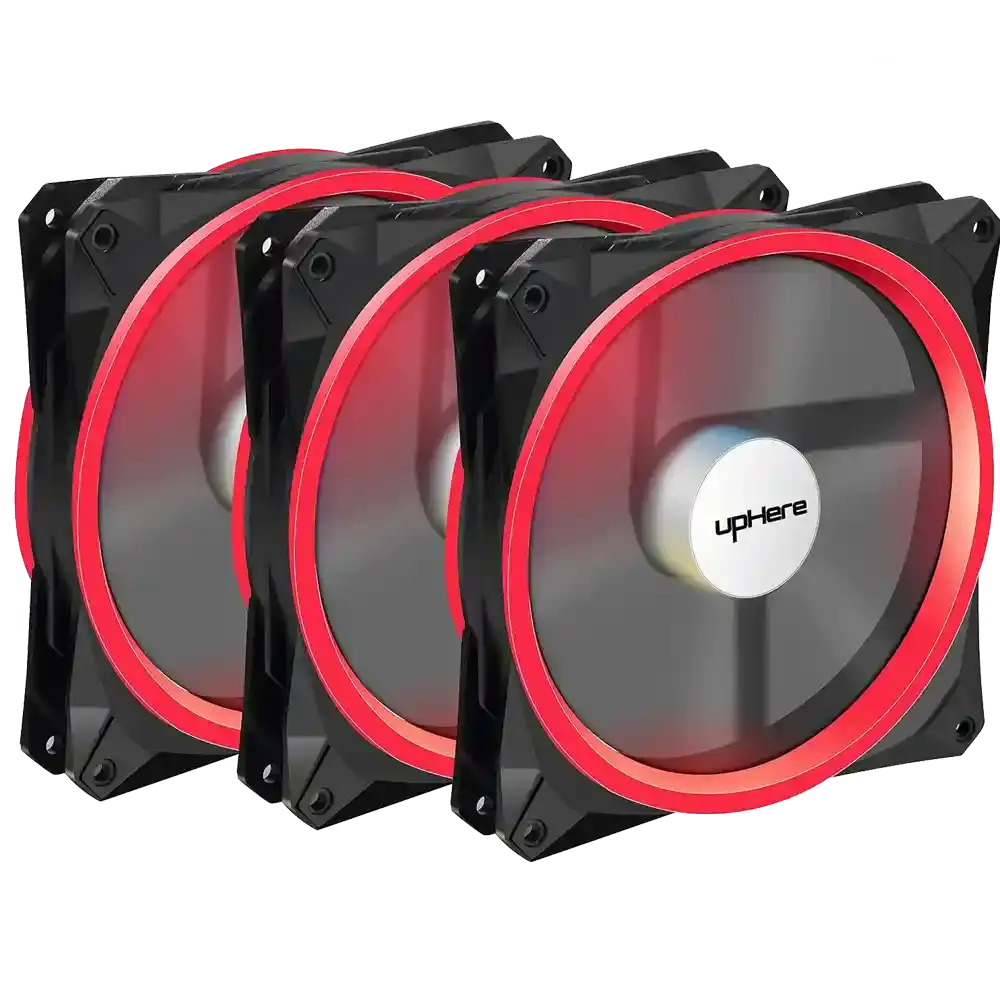 upHere Lot de 3 ventilateurs à DEL 140 mm pour boîtiers d'ordinateur