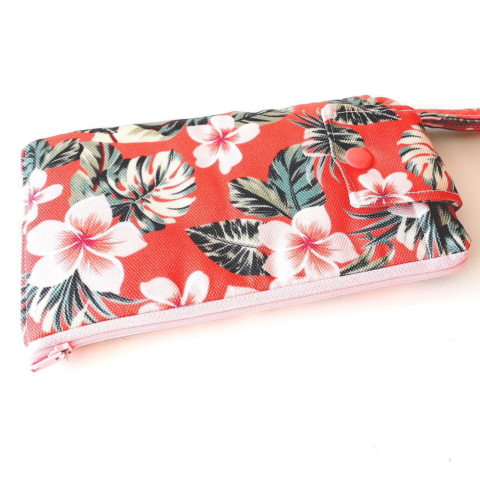 Miniature : Combiné smartphone porte monnaie hawaï rose
