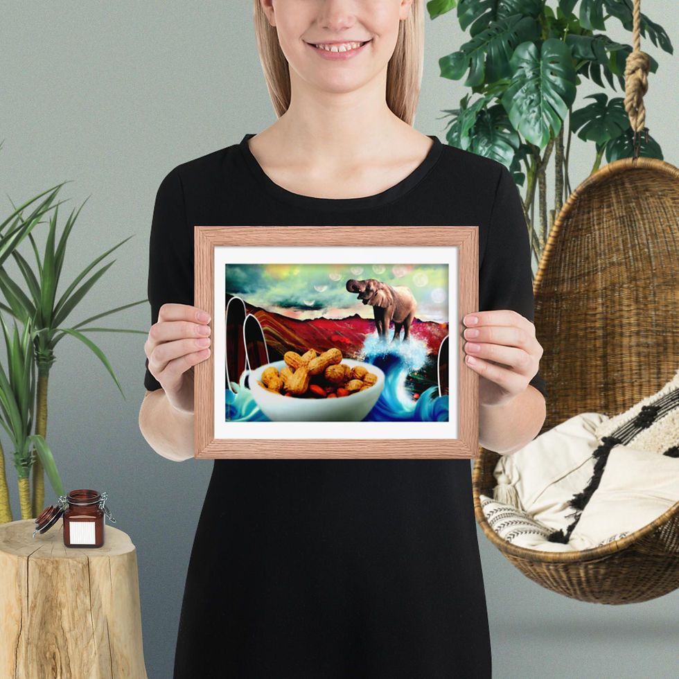 Miniature : Framed Poster ~ The Surfing Elephant