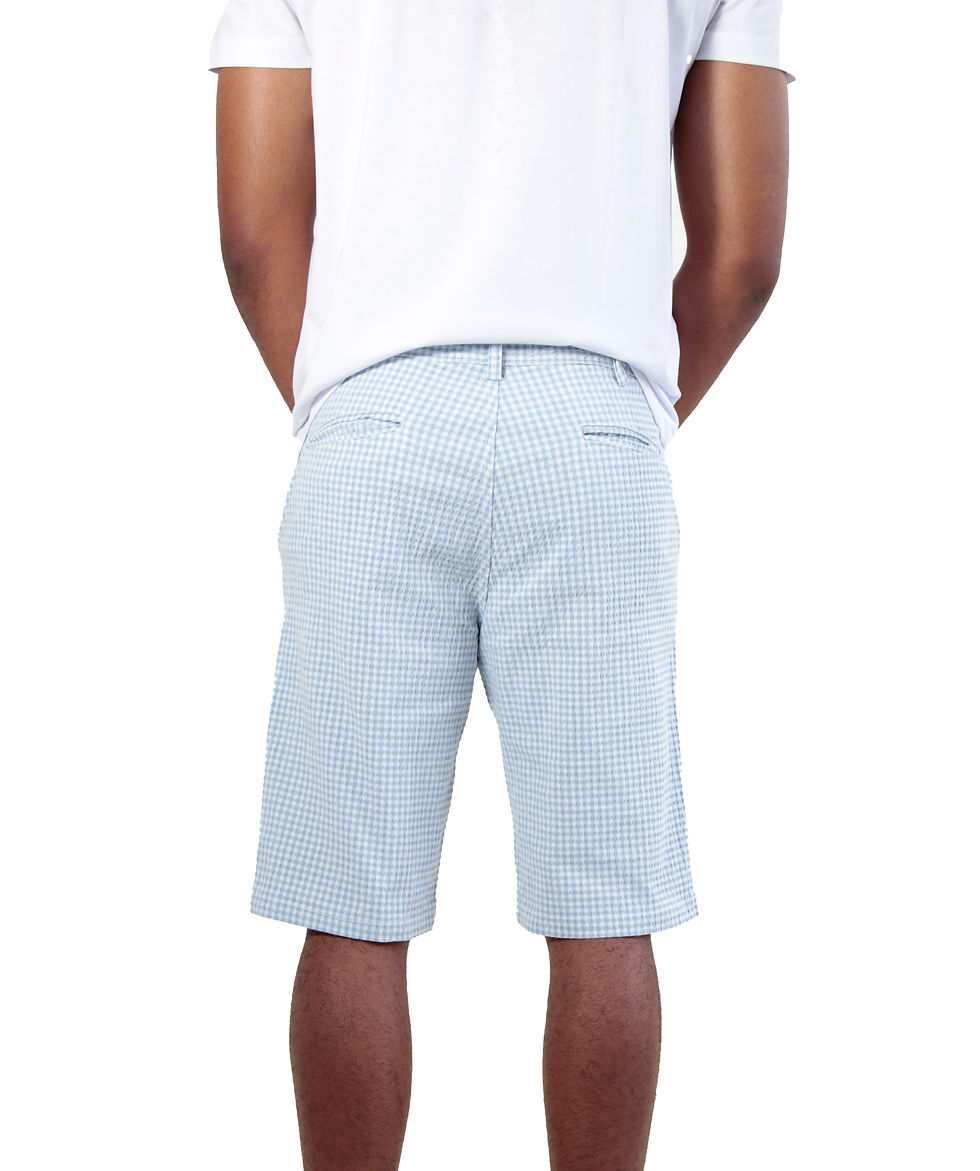 Thumbnail: BERMUDA MASCULINA XADREZ BRANCO/AZUL
