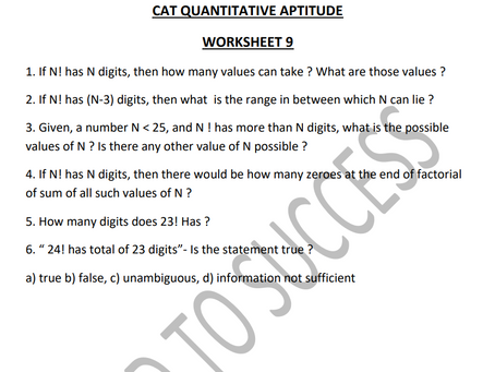 CAT QUANT PROBLEM SET 9