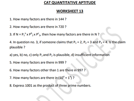 CAT QUANT PROBLEM SET 13