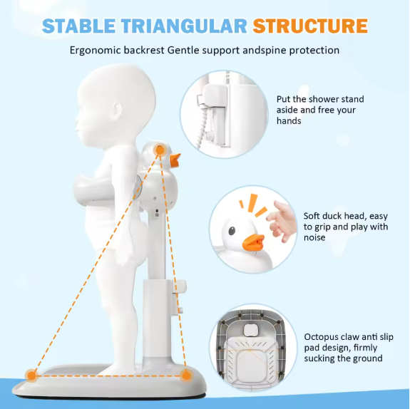 Thumbnail: Height-Adjustable Baby Bath Support with Non-Slip Base