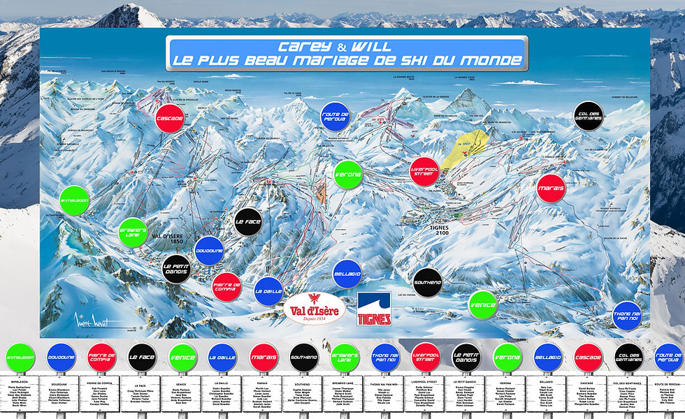 When the founders of America2Alps got married there was a moderately ski-heavy theme - we even imported our favorite après-ski band from Val d'Isère