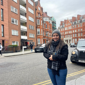 Girl standing in mayfair london